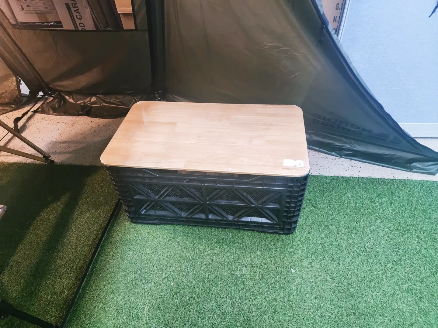 캠핑용품 폴딩박스 나무판