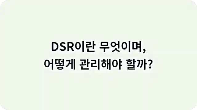 DSR이란 무엇이며, 어떻게 관리해야 할까? 글자